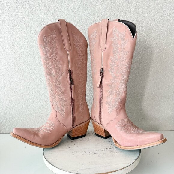 Lane Gallatin Womens Cowboy Boots 10 Pink Cowgirl Western Mid Calf Pointed Toe - Picture 7 of 11